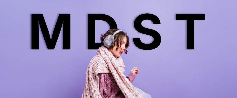 MDST collage wordmark artwork.